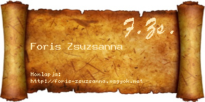 Foris Zsuzsanna névjegykártya